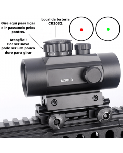 Red Dot 1x30 Para Trilho de 11mm e 20mm