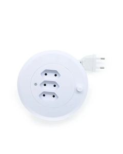 Extensão Carretilha de 5M Com 3 Tomadas