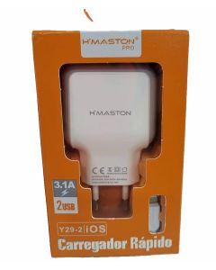 Carregador Celular Lightning Com 1 Cabo E 2 Saidas Usb - H-Mastor