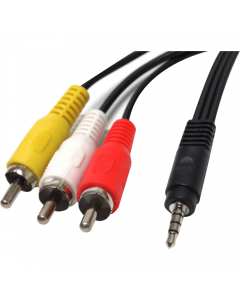 Cabo P2 Stereo + 3 Rca de 1.8 Metros