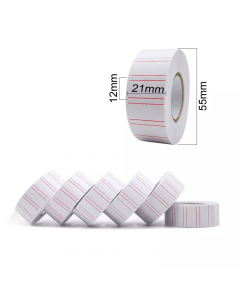 Etiqueta 12 X 21 X 55 mm Para Etiquetadora De Precos - 10 Rolos