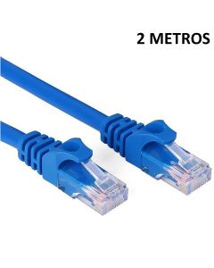 Patch Cord Cabo de Rede Cabo Internet Cat5 2 Metros Azul