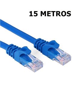 Patch Cord Cabo de Rede Cabo Internet Cat5 15 Metros Azul