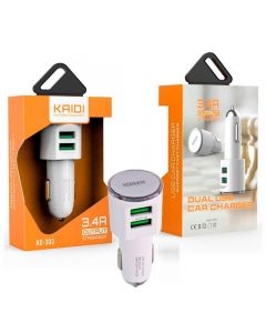 Carregador celular veicular Tipo C - KAIDI 2 USB 3.4A KD-303C 1