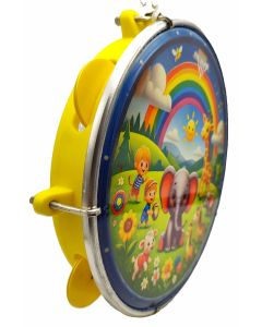 Pandeiro Infantil Junior 8 Pele Leitosa Abs Chave Afinação Elefante Fr