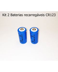 Kit 2 Bateria CR123 Recarregável 1